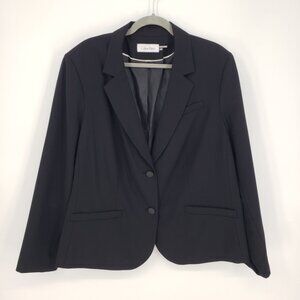 Calvin Klein 2 Button Suit Blazer Jacket 22W Womens Classic Black